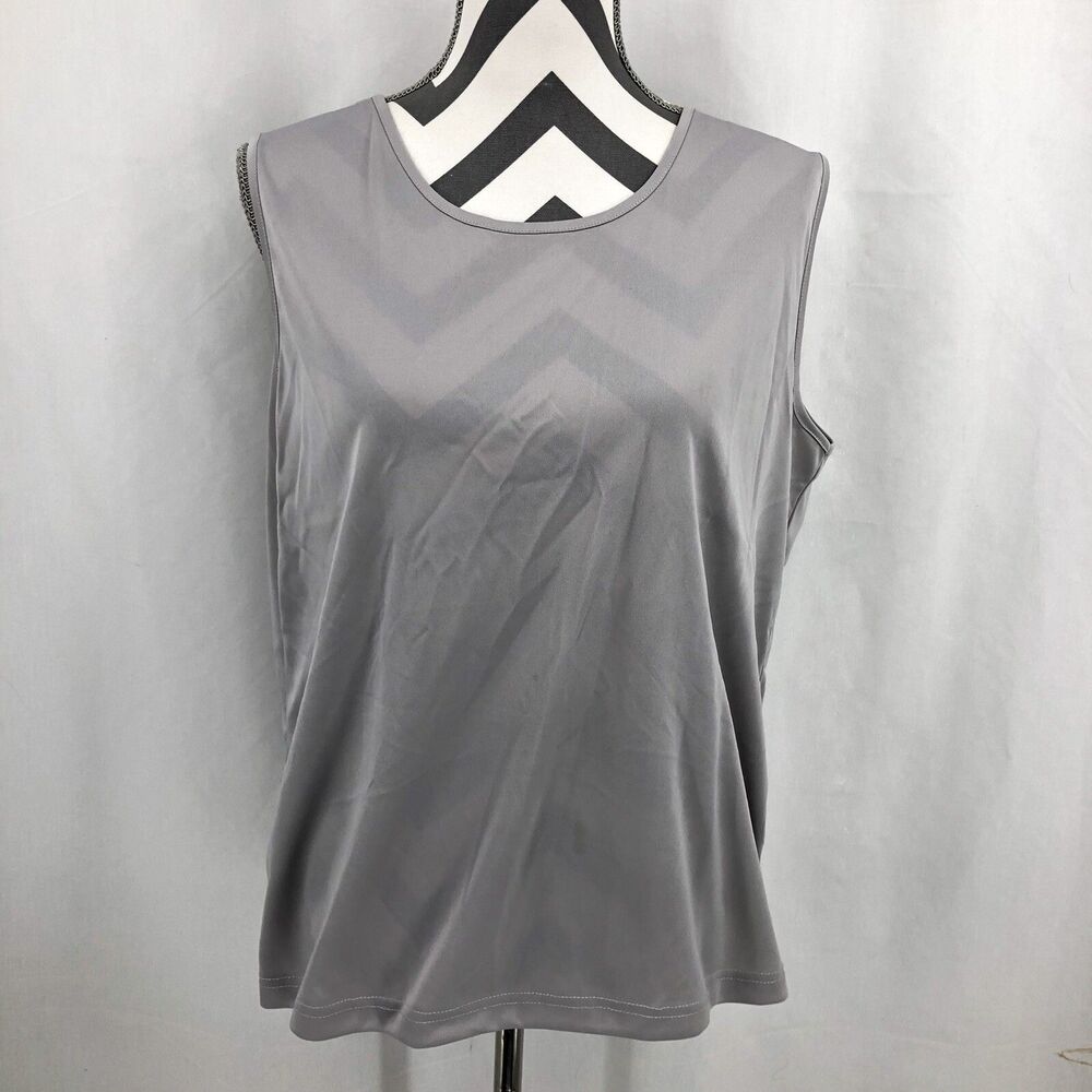 Salon Studio Tank Top Gray Sleeveless Lightweight Stretch B82 Large